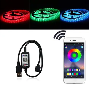 

Mini Bluetooth 4.0 RGB LED Strip 5-24V Mobile APP Smart Controller Wireless USB Dimmer For LED Bluetooth Controller