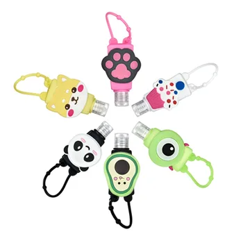 

Portable Cute Cartoon Resilience Mini Hand Sanitizer No Clean Detachable Lightweight Hand Gel Holder Split Bottles 6Pcs/Set