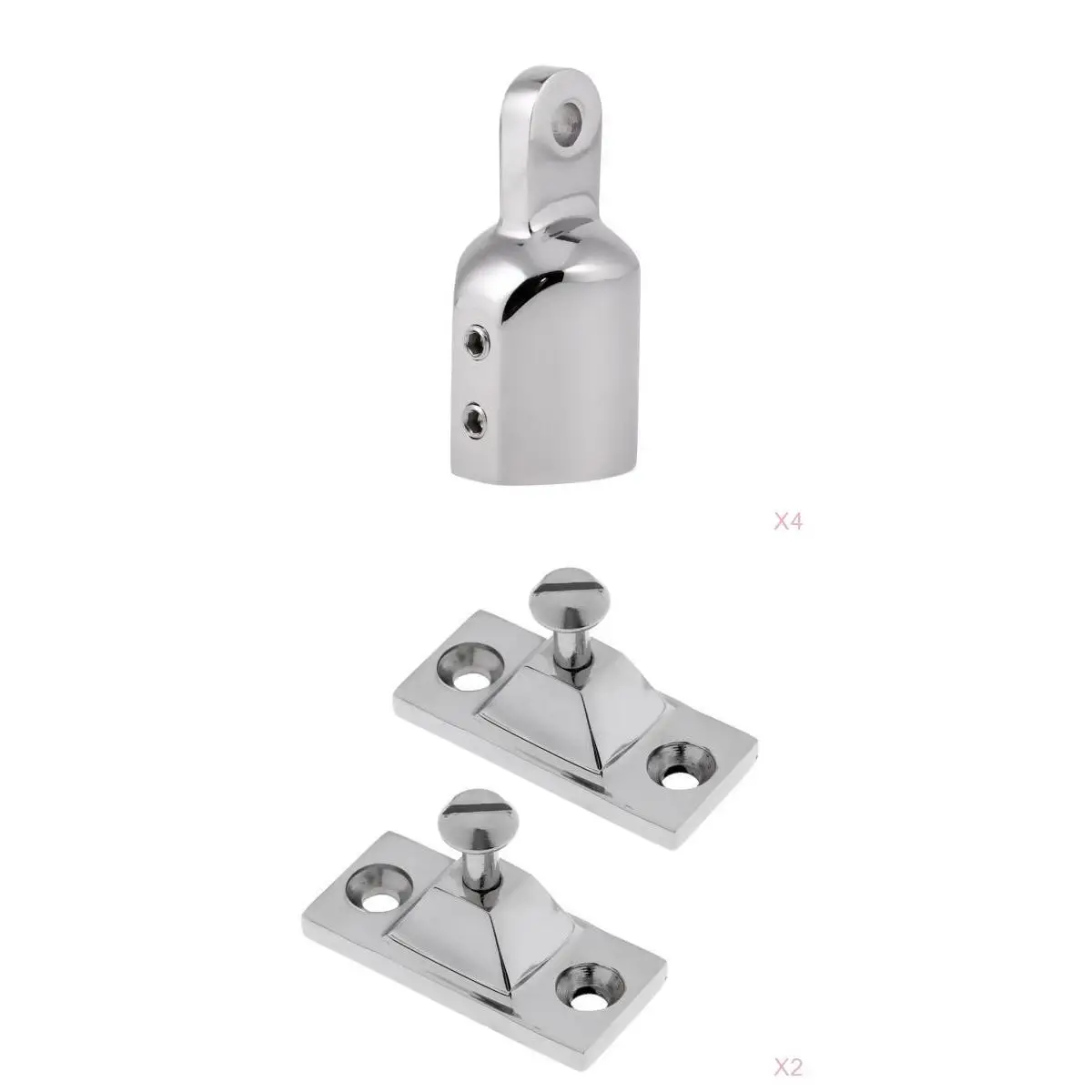 8x Solid Boat Bimini Top Cap External Pipe Eye End 25mm 1 inch Tube Deck Hinge - High Quality Canopy Hardware