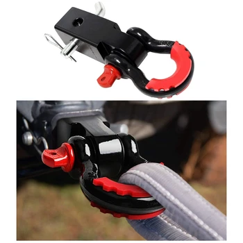 

Shackle Hitch Receiver 2 Inch Receiver Shackle Bracket Heavy Duty and Solid with 3/4 Inch D Ring Shackle, Towing Accessories for