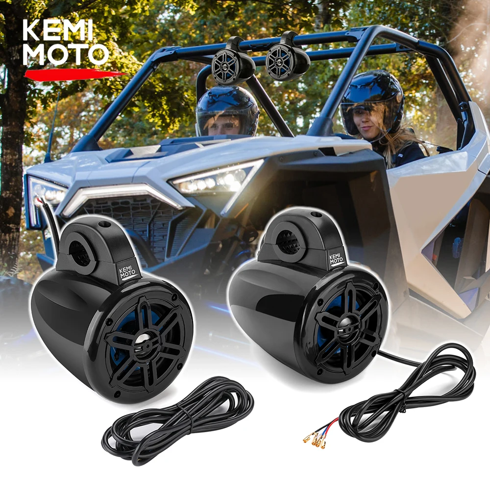 4" Utv Kemimoto Bluetooth Speakers 1.65" 2" Roll For Polaris Rzr 800