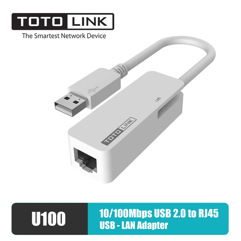 Адаптер TOTOLINK U100 USB 2 0 к RJ45 Ethernet 10/100 Мбит/с адаптер для ноутбука LAN|Сетевые карты| |
