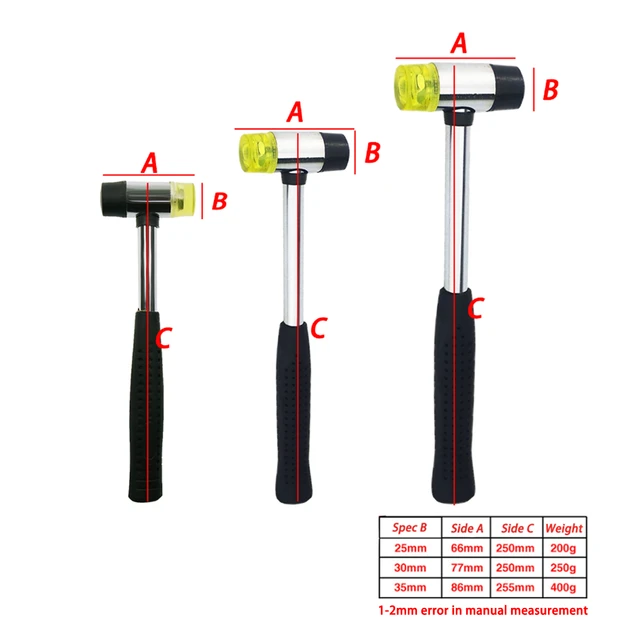 Double Face Tap Nylon Hammer 30mm-60mm For Multifunctional hand tool hard  plastic and Non Slip Plastic handle diameter tools - AliExpress