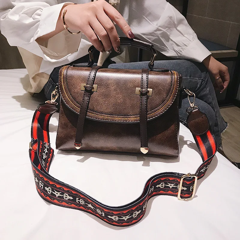 

New Arrival Bag Women's 2018 New Style Autumn And Winter WOMEN'S Bag Retro Glorious One-Shoulder Handbag Fashion Wide-Strap Shou