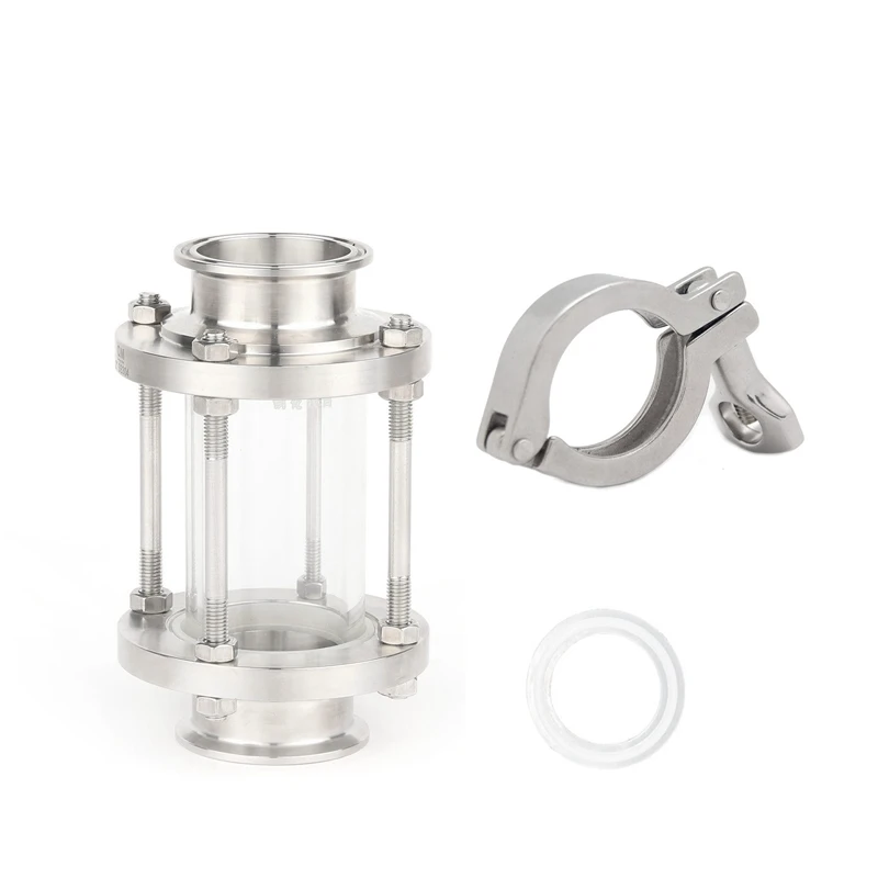 

1-1/2 inch Three Clamp Glass Diopter S304 Stainless Steel Accessories Quick-Fit Clamp Type Glass Tube Mirror Welding Pipe Mirror
