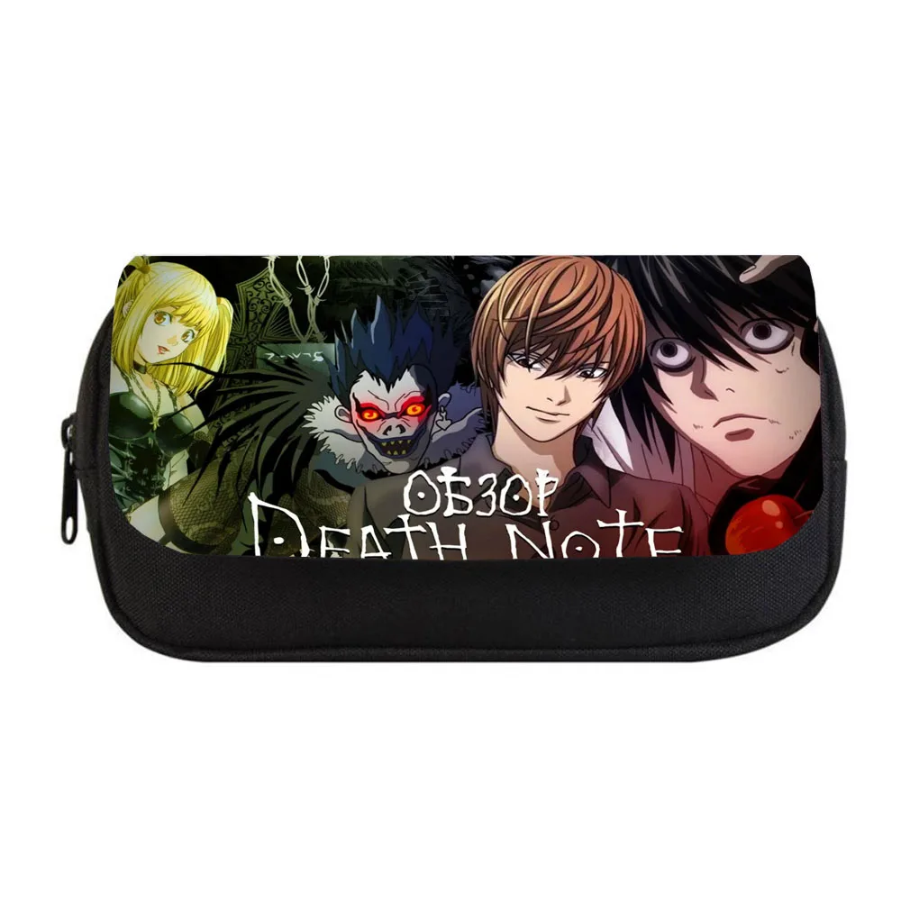 

Anime Death Note Pencil bag Women Makeup Bag Child boys girls Pencil Case Student Double Zipper pencil Bag Handbag Purse