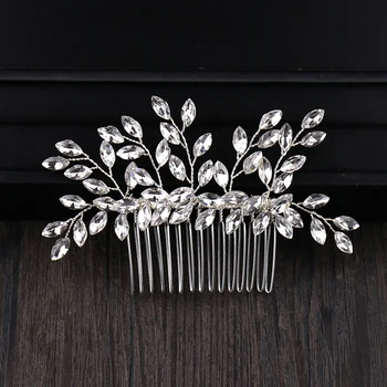

Trendy Silver Color Crystal Bridal Hair Comb tiara Hair Accessories Wedding Bridal Headpiece Hair ornaments Women Hair Jewelry