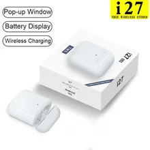 I27 tws Bluetooth наушники всплывающие беспроводные наушники умный датчик гарнитура Беспроводная зарядка наушники PK I12 I23 I200 I800 10 шт