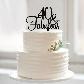 

40 & Fabulous birthday cake topper,custom cake toppers,40th birthday cake topper gift unique anniversary cake topper