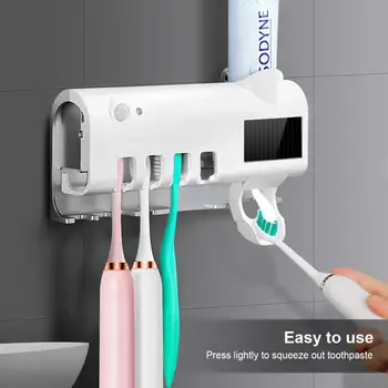

UVC Disinfection Toothbrush Holder USB Solar Power Sterilization PIR Motion Sensor UV Light Sterilizer Bathroom Accessories