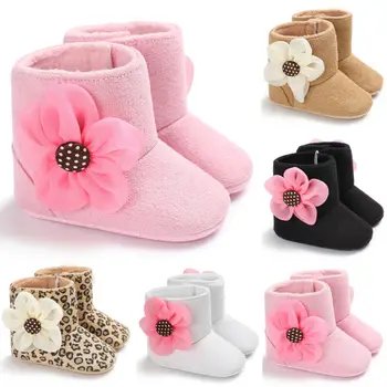 

0-18Months Newborn Infant Baby Girls Boots Princess Prewalker Soft Soled Snow Boots Winter warmer shoes