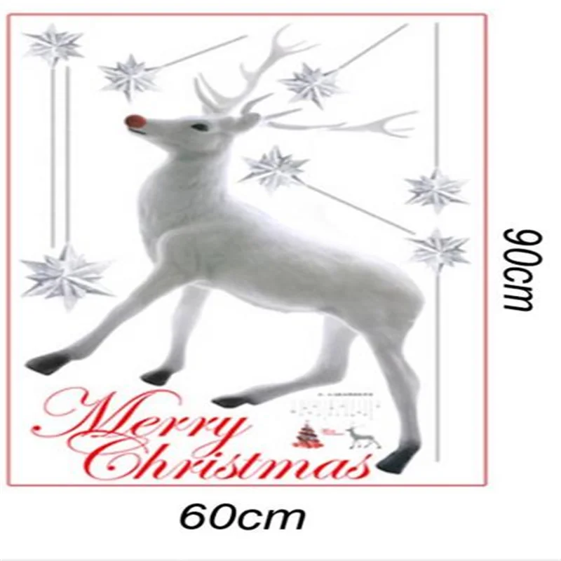 Christmas Sticker Wall Decal Reindeer Xmas Print Removable Waterproof