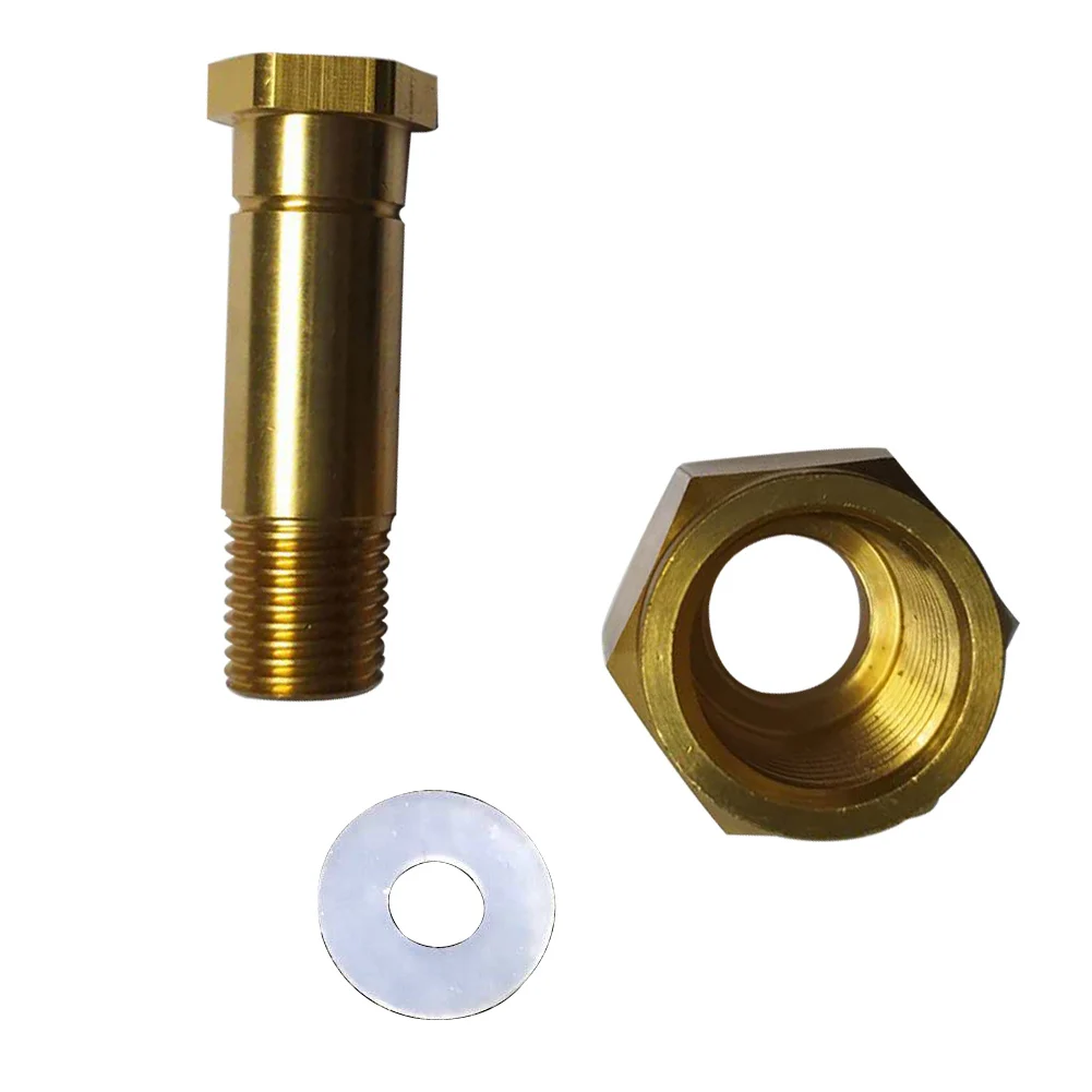 

CO2 Tank CGA-320 Nut Regulator - Carbon Dioxide Bottle Threaded Receiving Washer and Nipple Screw 1/4" NPT Adapter Accessory