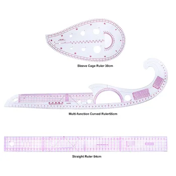 

MIUSIE 3pcs/set Sewing Tailor French Curve Rulers Drawing Line Measure Clothing Patchwork DIY Craft Tools Cutting Ruler