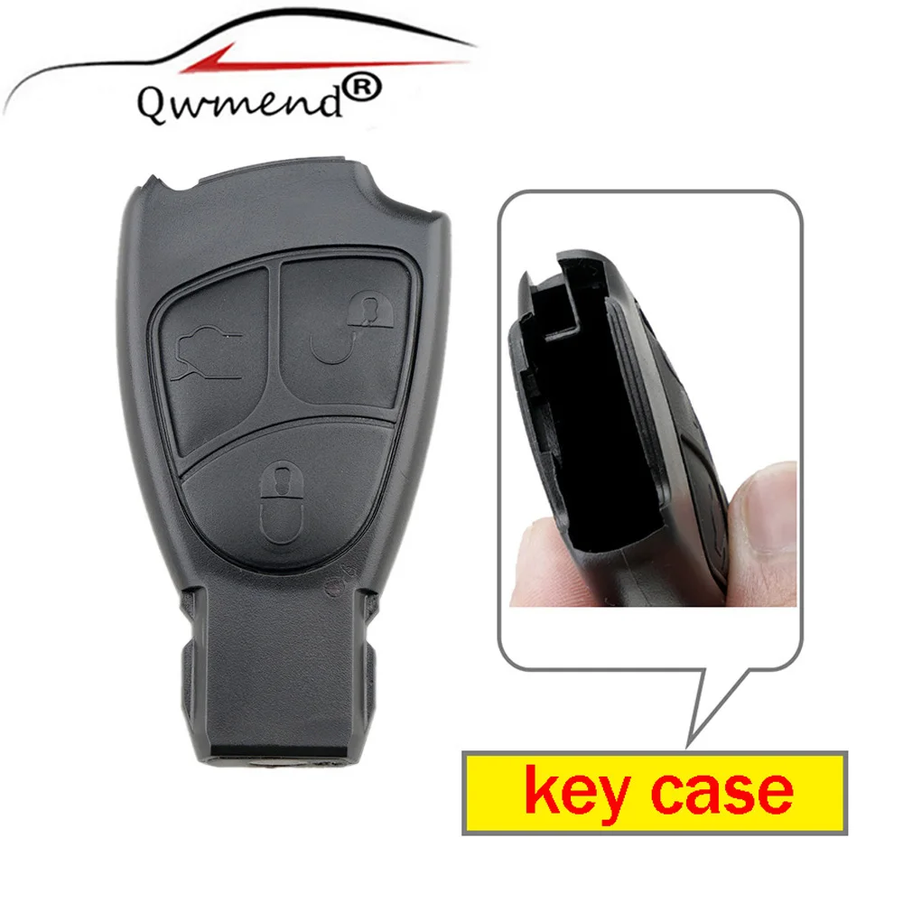 QWMEND Replacement Shell Smart Remote Car Key Case 2/3/4 Buttons For Mercedes Benz M S C E CLS CLK Car Keys Cover NO logo