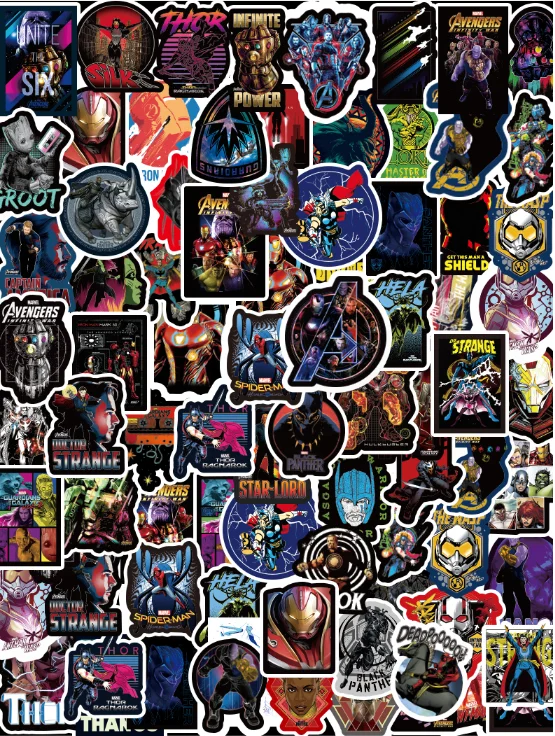 110PCS 110 шт. Marvel Thanos наклейка на чемодан Супермен железный человек стикер блокнот "Гитара" чемодан на колесах для путешествий Водонепроницаемая наклейка на коробку - Цвет: 110PCS