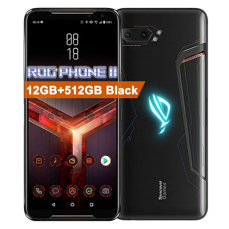 12GB 512GB Black Мобильный телефон ASUS ROG Phone 2 с глобальной прошивкой 6,59 ”8G 128G Snapdragon 855 Plus 2,96 Ghz 48MP Android 9 6000mAh NFC игровой телефон - Цвет: 12GB 512GB Black