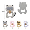 BOBO.BOX 1pc Baby Teething Toys Cartoon Animal Koala Owl Fox Raccoon Food Grade Silicone Teether For Baby Chew Toy Silicone Bead 2