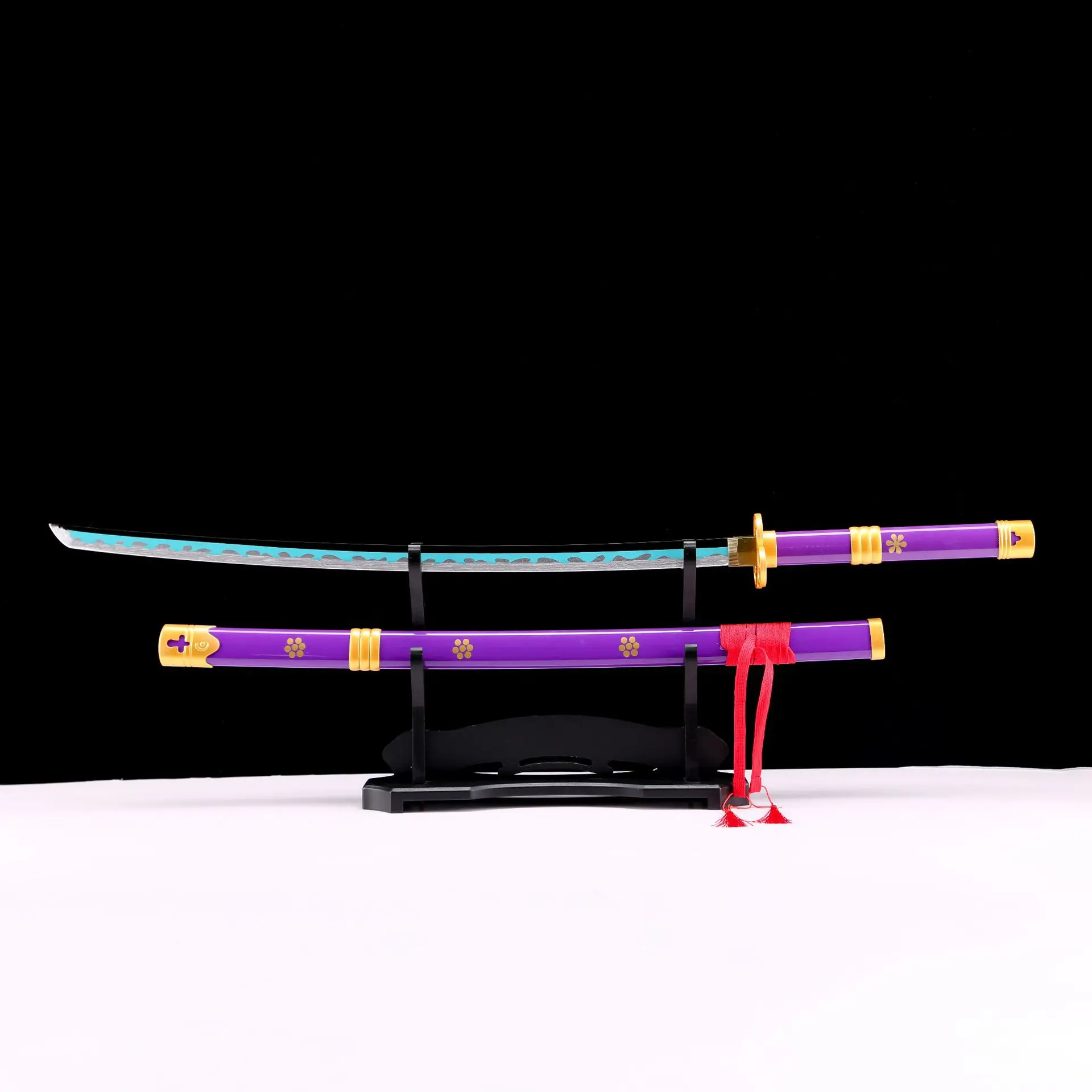 [VIP] 102cm Cosplay One piece zoro new sword enma weapon Katana Samurai Purple Wooden wood Sword model Anime Costume party | Игрушки и