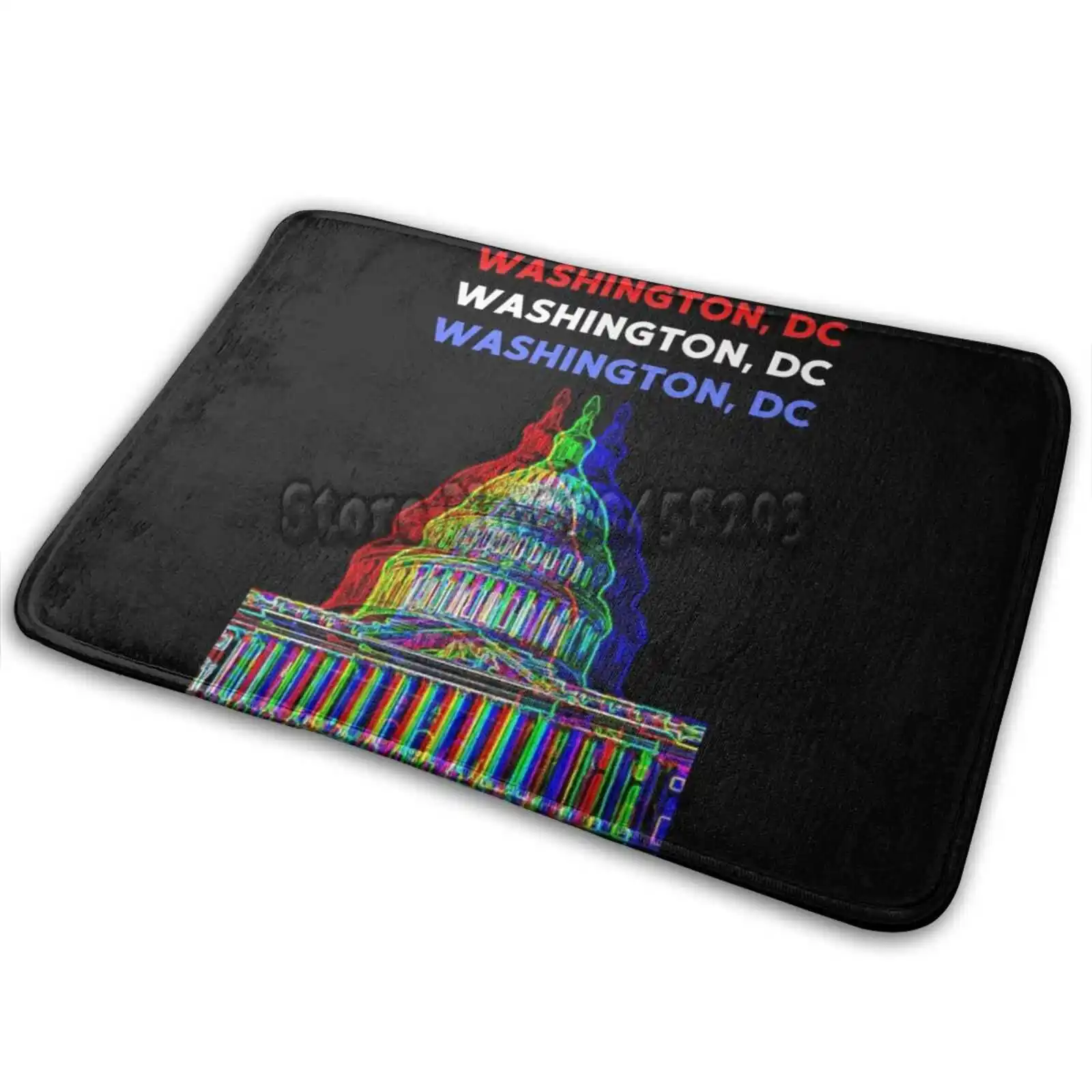 Washington Dc Capitol Building Retro Printed Floor Rugs Front Door Mat