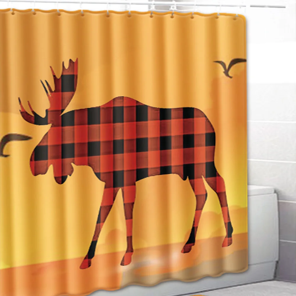 Cartoon Shower Curtain Horse Bathroom Decorative Curtains Cartoon Shower curtains With Hooks Black Waterproof Bathroom Curtain