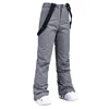 High Quality Men Women Winter Thick Warm Skiing Pants Windproof Waterproof Suspender Trousers Snow Snowboard Pants Plus Size 3