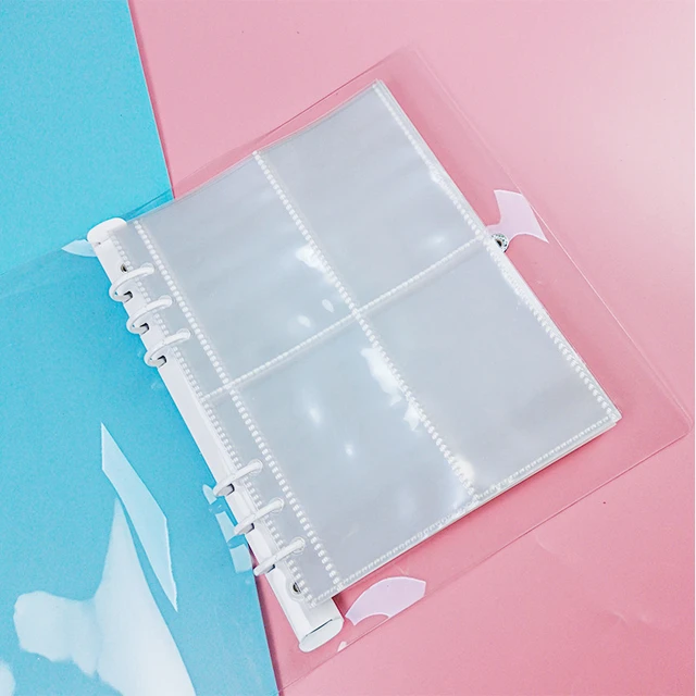 Classeur A5 en plastique transparent à 6 trous, couleur or rose, en PVC -  AliExpress