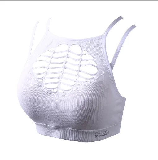 FY047white Женский спортивный бюстгальтер, сексуальный, сетчатый, Brathable, спортивный топ, пуш-ап, женский, для спортзала, фитнеса, Спортивное нижнее белье, Женский бесшовный бюстгальтер для бега, йоги - Цвет: FY047white