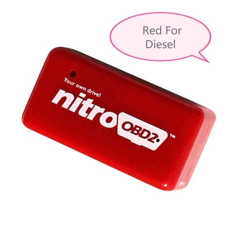 ECO OBD2 Nitro OBD2 полный чип тюнинг производительность коробка Nitro OBD2 EcoOBD2 разъем и драйвер для дизельного бензина автомобиля OBDII интерфейс - Цвет: Red For Diesel