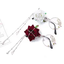 

Fashion Attractive Unisex Round Handmade Flower Gear Long Chain Spectacles Eyeglasses Frame Comfortable for wear for Daily