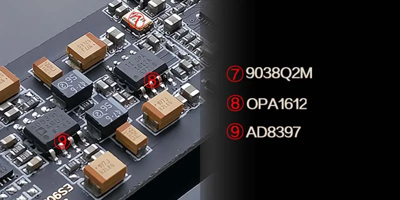 Es9038q2m fone de ouvido amplificador de áudio