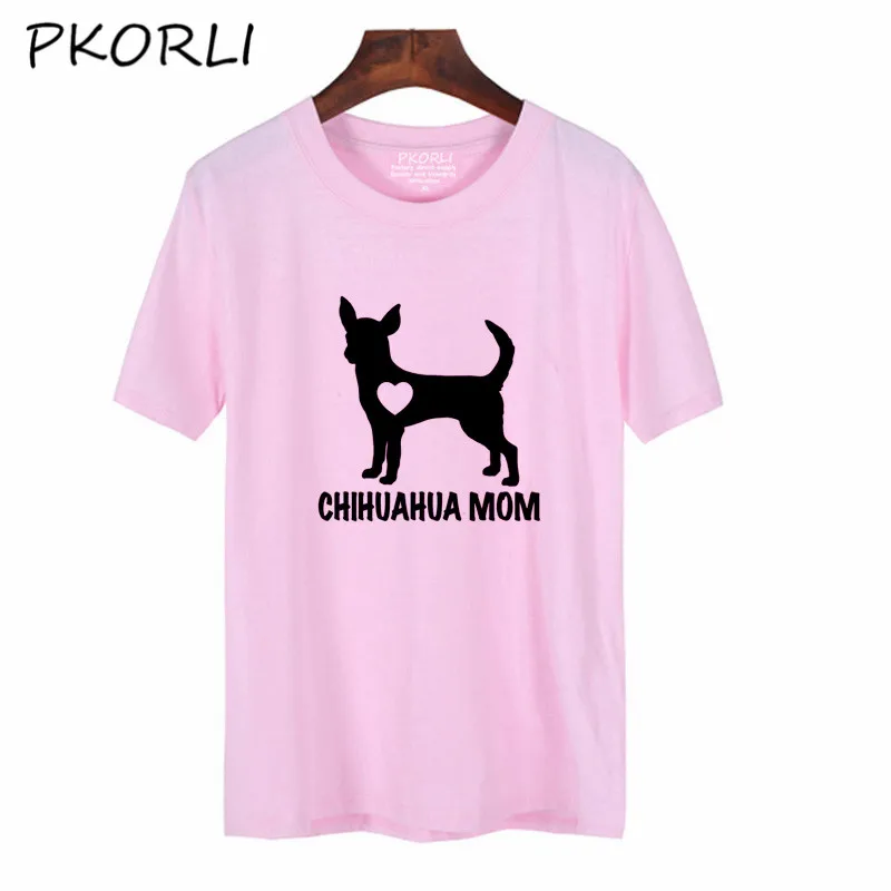 Pkorli Harajuku Chihuahua Mom Футболка женская Повседневная футболка с собакой мама для