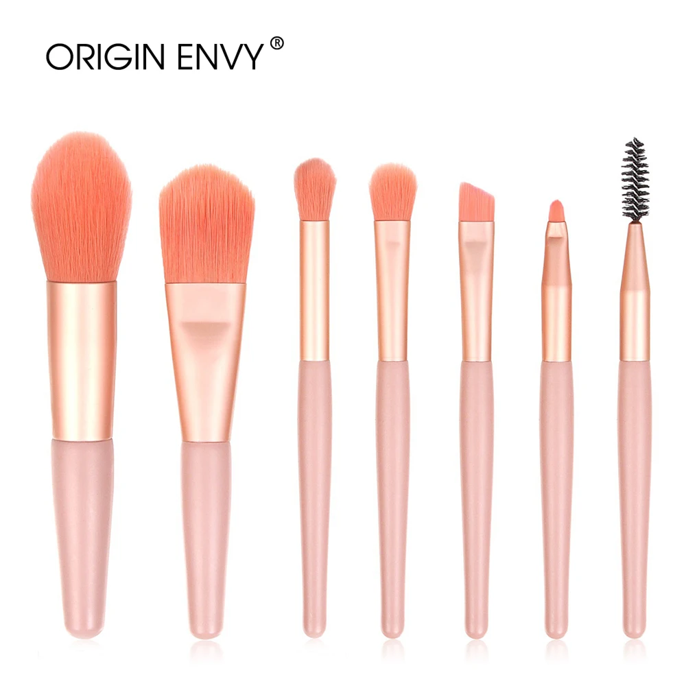 ORIGIN ENVY 7Pcs Makeup Brushes Foundation Brush Wooden Handle Soft Hair Makeup Set Brush Portable Beauty Tool Beauty