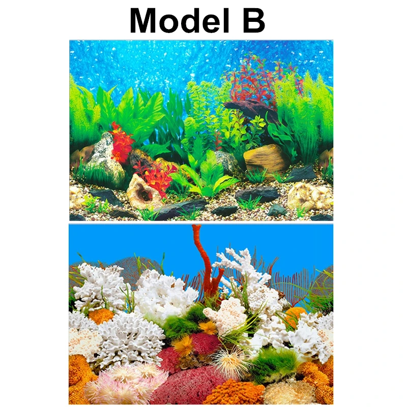 ПВХ двусторонний фон для аквариума, плакат, украшение для аквариума, настенный фон, картина, Океанский декор для аквариума, 4 размера - Цвет: Цвет: желтый