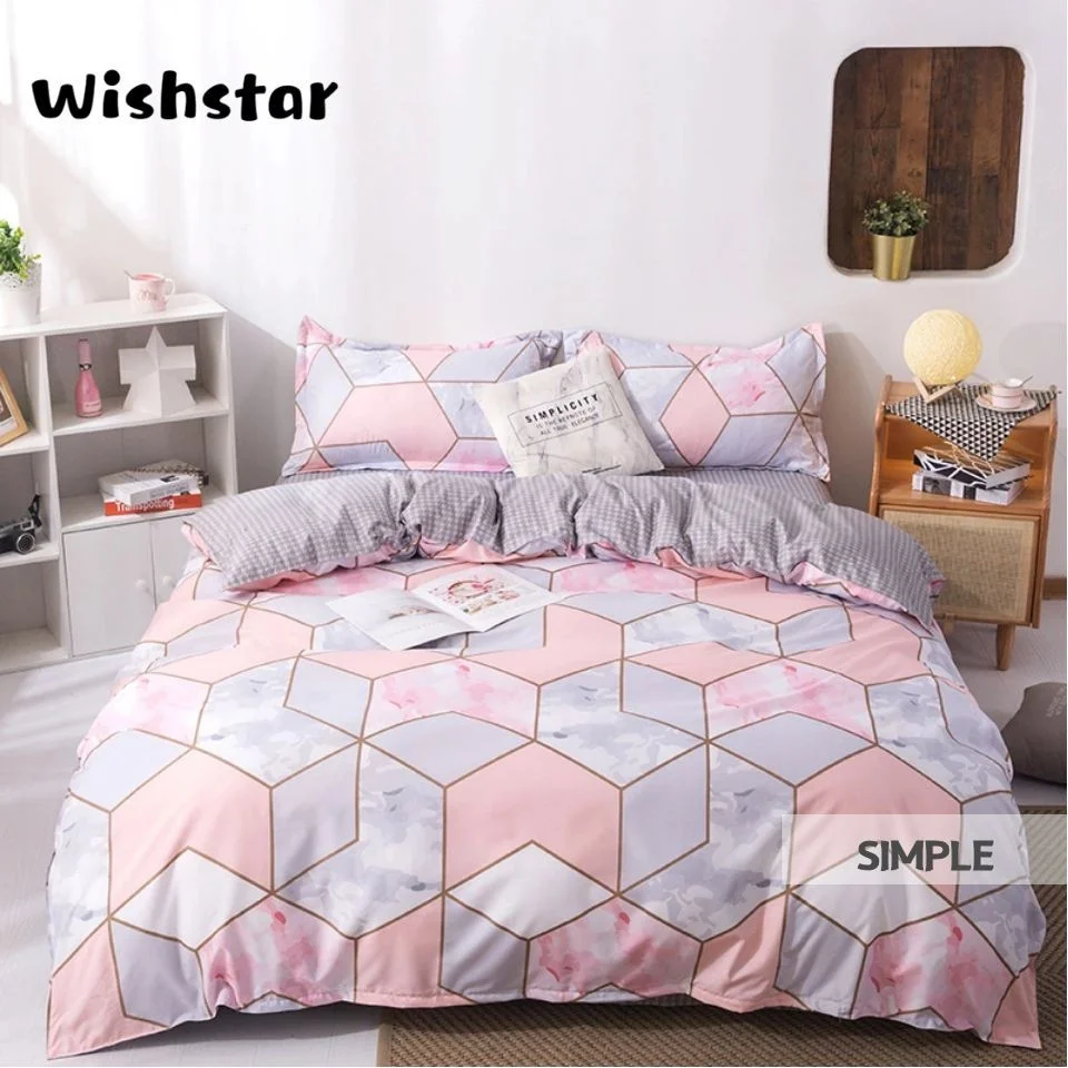 Комплект постельного белья с Розовым Мрамором Wishstar скандинавский