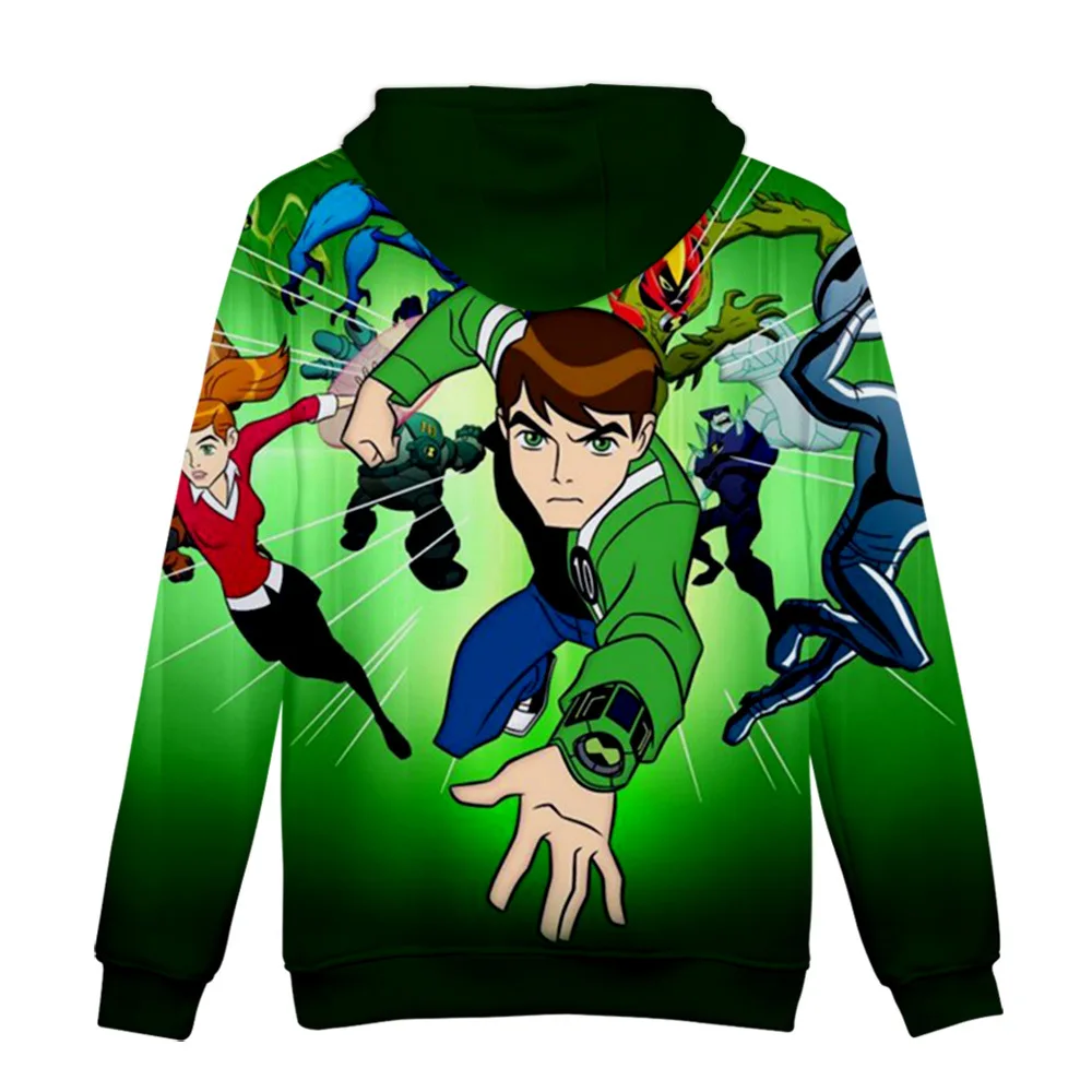 Лидер продаж, худи с 3D принтом Ben 10 модная теплая толстовка с капюшоном для мальчиков и девочек милый Повседневный свитер Ben 10