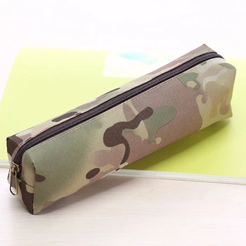 

Canvas Zipper Camouflage Pencil Case Box Large Capacity Pen Bag For School