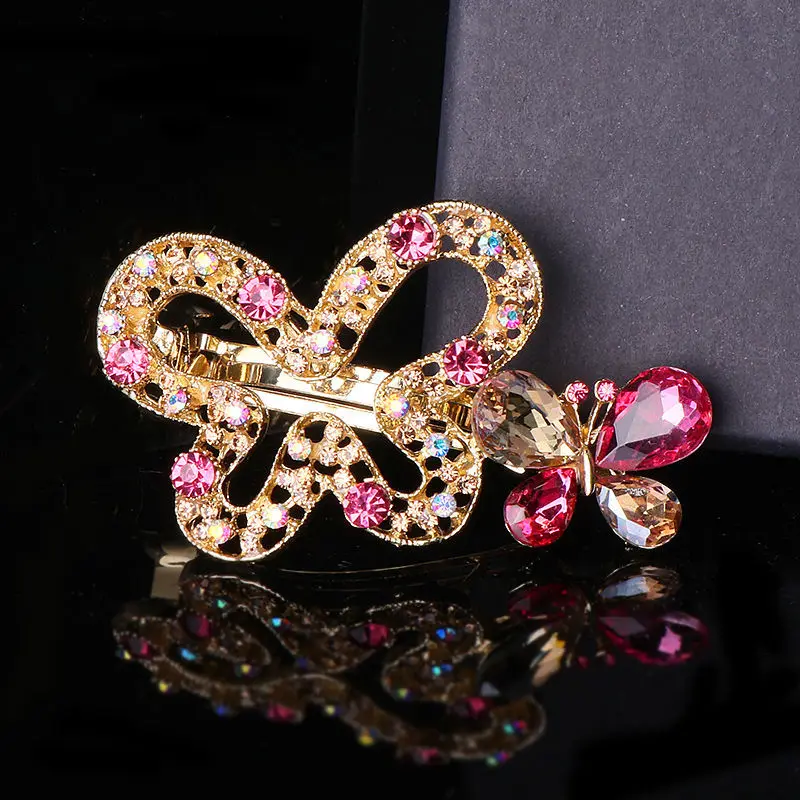 New Korea Exquisite Elegant Crystal Luxury French Hair Clips Women Girls Hair Barrettes Accessories Ornaments Hairpins Headdress goody hair clips