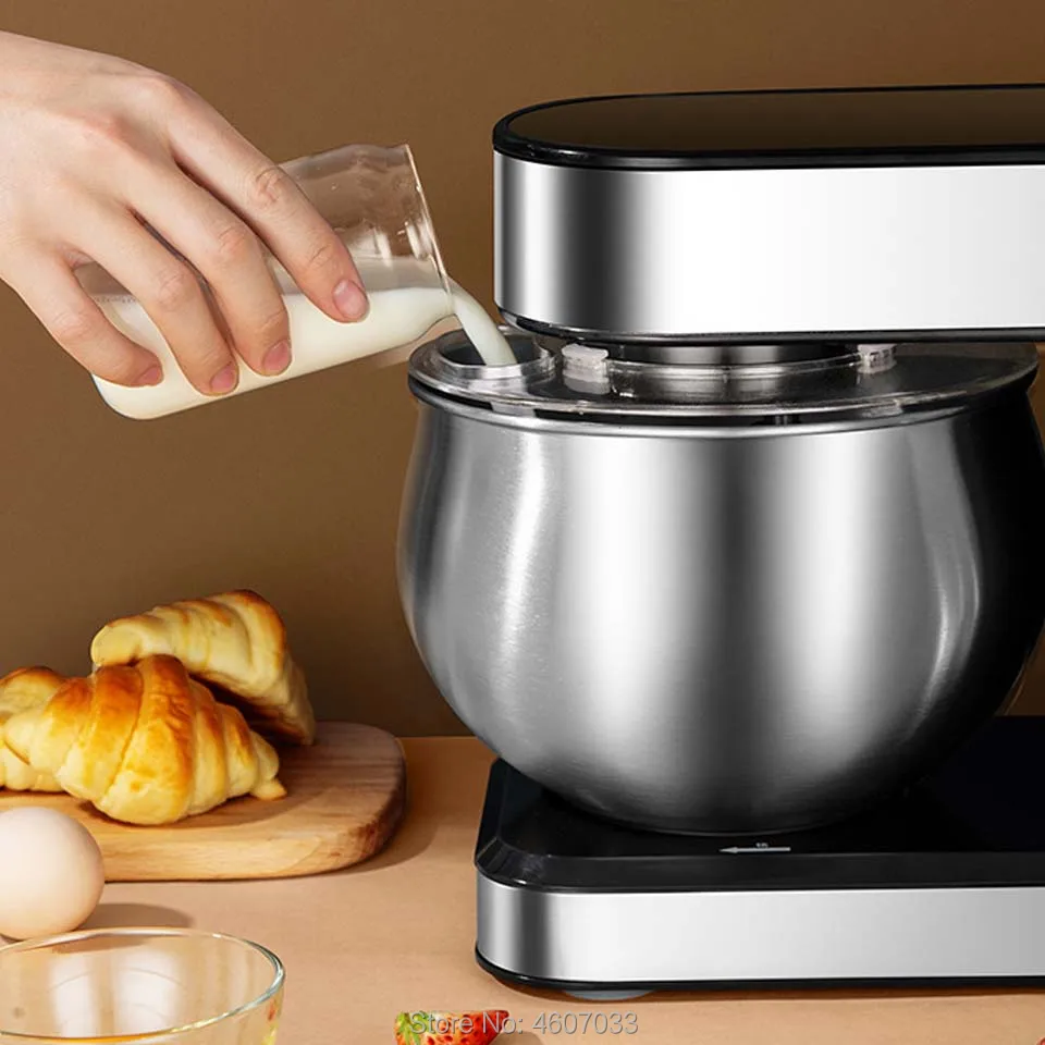 5.5L large capacity bowl Stainless steel Blender 6-speed Kitchen chef Electric Food Stand Mixer Egg Whisk Dough Cream mixing