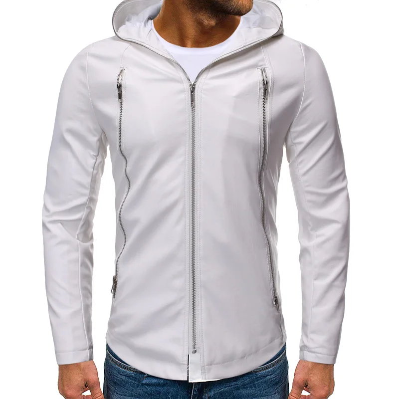 Новинка 2020 осенне зимнее пальто с капюшоном мужские Куртки из искусственной кожи