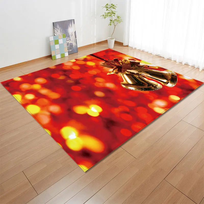 Fashion 3D Christmas party Area Rugs Xmas Garland Tree Snowman Elk printing Carpets for Living room bedroom new Year decoration - Цвет: SD575
