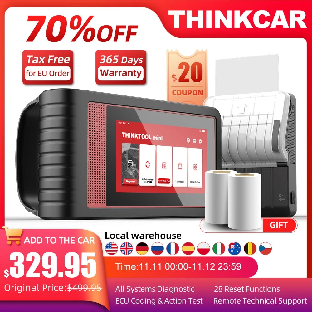 cheap car inspection equipment THINKCAR Thinktool Mini OBD2 Scanner Professional Full System Diagnostic Scanner Active Test Car Auto Scanner ECU Coding best car inspection equipment