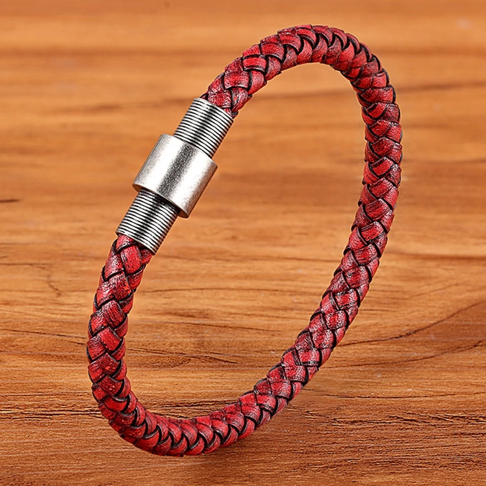 TYO Simple Design Stainless Steel Leather Bracelets For Men Fashion Wrap Braided Handmade Bangle Male Charm Jewelry Wholesale - Image 2