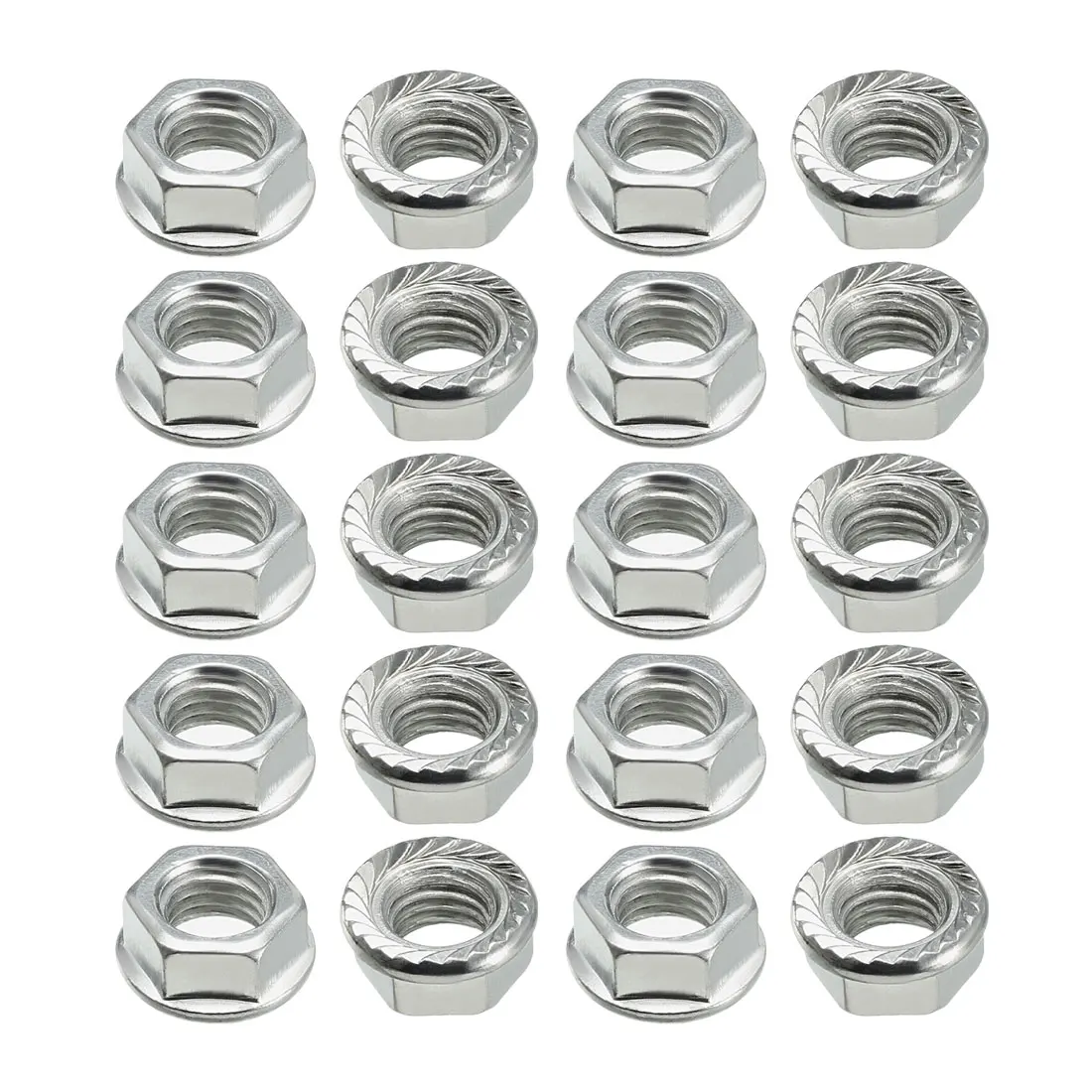 

uxcell Carbon Steel Serrated Flange Hex Lock Nuts