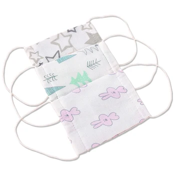 

10Pcs Baby Mouth Mask Adjustable Anti Dust Face Mouth Mask Print Pattern 12 Layers Gauze Cotton Face Mask for 0-5M Hot M16