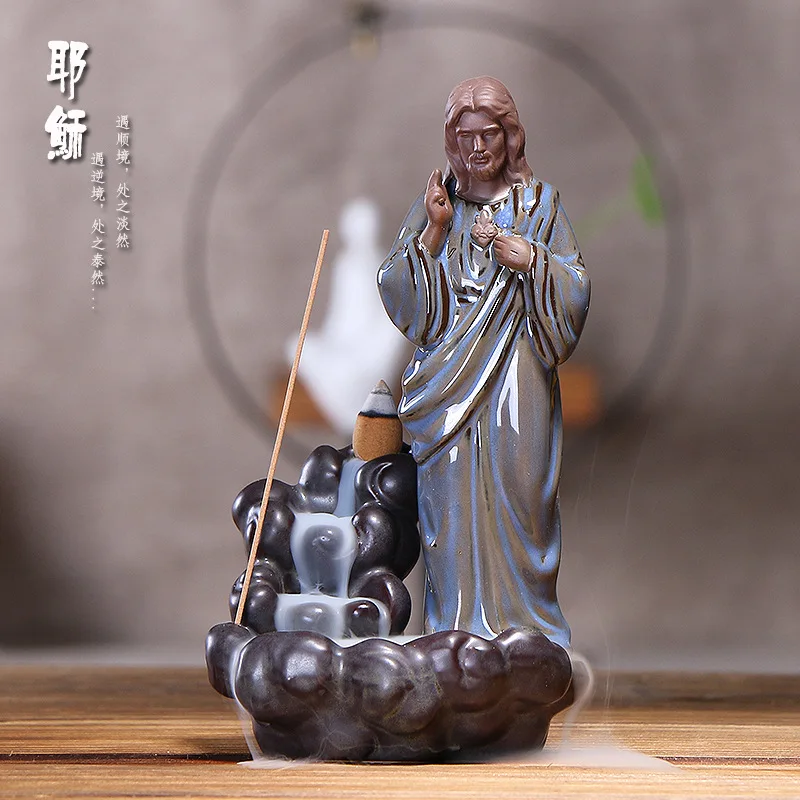 

Our Lady of Jesus ceramic reflux incense burner living room decoration handmade high-quality gifts for friends