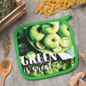 

Potholder "GREEN" 19x19cm, 100% x / l, batting 250g / m2 4122605