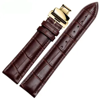 

Genuine Leather Watchbands Watch Steel Pin buckle Band Strap High Quality Wrist Belt Bracelet + Tool 12/14/16/18/19/20/22/24 mm