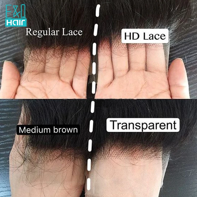 Перуанские прямые уши в ухо HD 13x6 Кружева Фронтальная Закрытие с глубокой частью 10-22 дюймов Remy человеческие волосы фронтальные