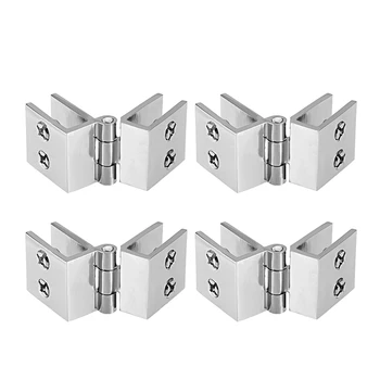 

uxcell 4pc Glass Door Hinge 180 Degree Cupboard Showcase Cabinet Door Hinge Glass Clamp Polished Pure Copper for 5-8mm Glass